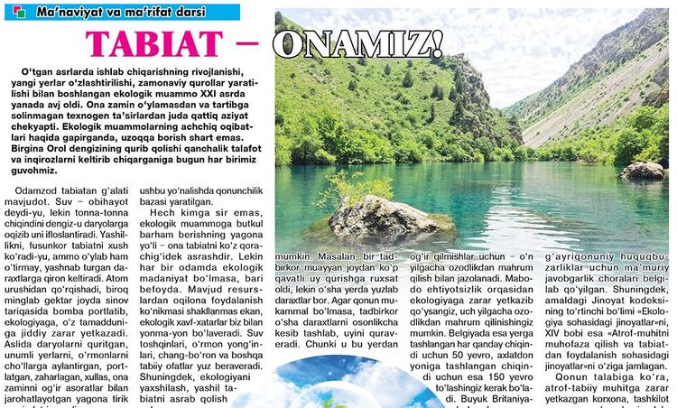 Tabiat – onamiz!