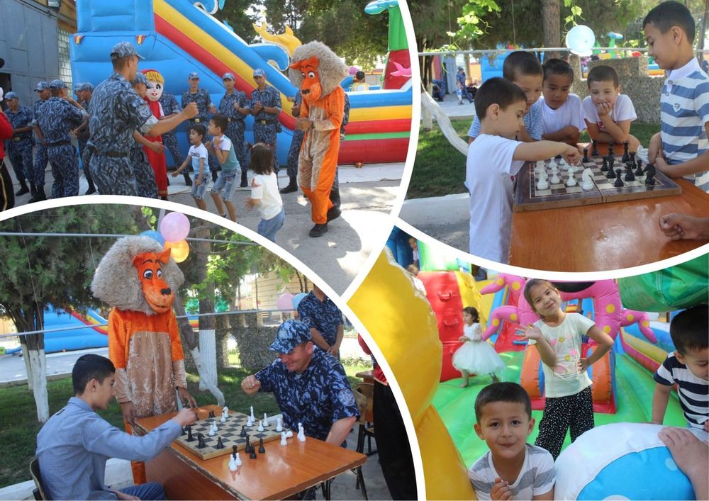 Harbiy qismda bolalar shodon oʻynab kuldi